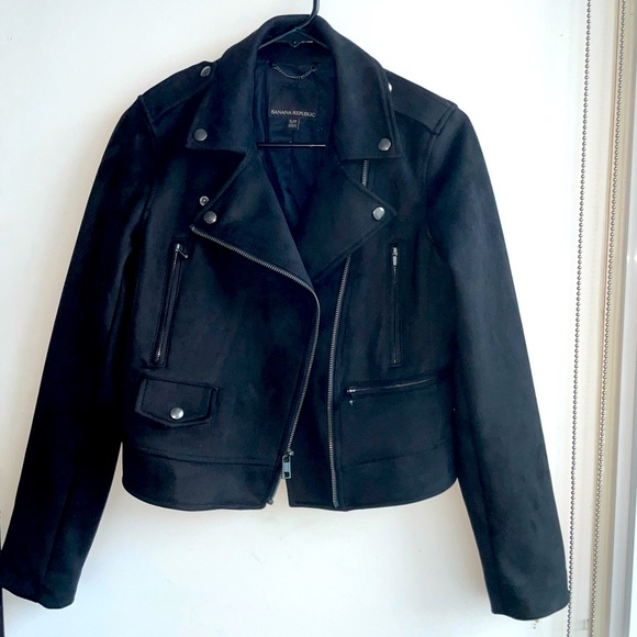 Faux suede black moto jacket from Banana Republic - Picture 3 of 6